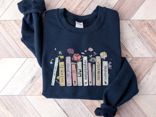 Albums As Books Shirt, Trendy Aesthetic For Book Lovers, Crewneck Shirt, Folk Music Shirt, Country Music Shirt, RACK Music Shirt, Book Lover
