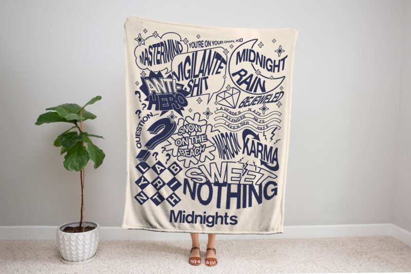 Taylor Swiftie Quill Blanket Midnight Disco Themed Blanket Perfect Birthday Gift Idea for Friend