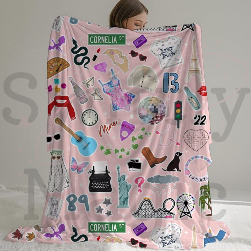 Taylor Song Icons Blanket Eras Song Lyrics Plush Blanket Taylor Fan Gift Christmas Gift Cornelia Street