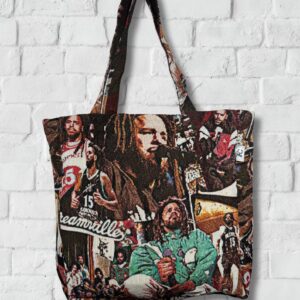 J Cole Tapestry Tote Bag, Over the Shoulder Bag, Reusable Eco Everyday Carry, Music Celebrity