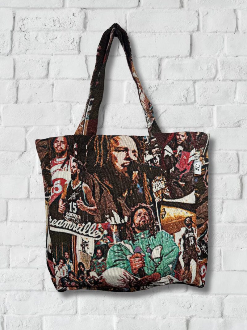 J Cole Tapestry Tote Bag, Over the Shoulder Bag, Reusable Eco Everyday Carry, Music Celebrity