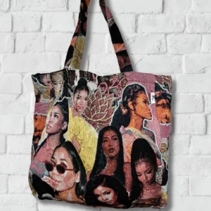 Jhene Aiko Tapestry Tote Bag, Over the Shoulder Bag, Reusable Eco Everyday Carry, Music Celebrity