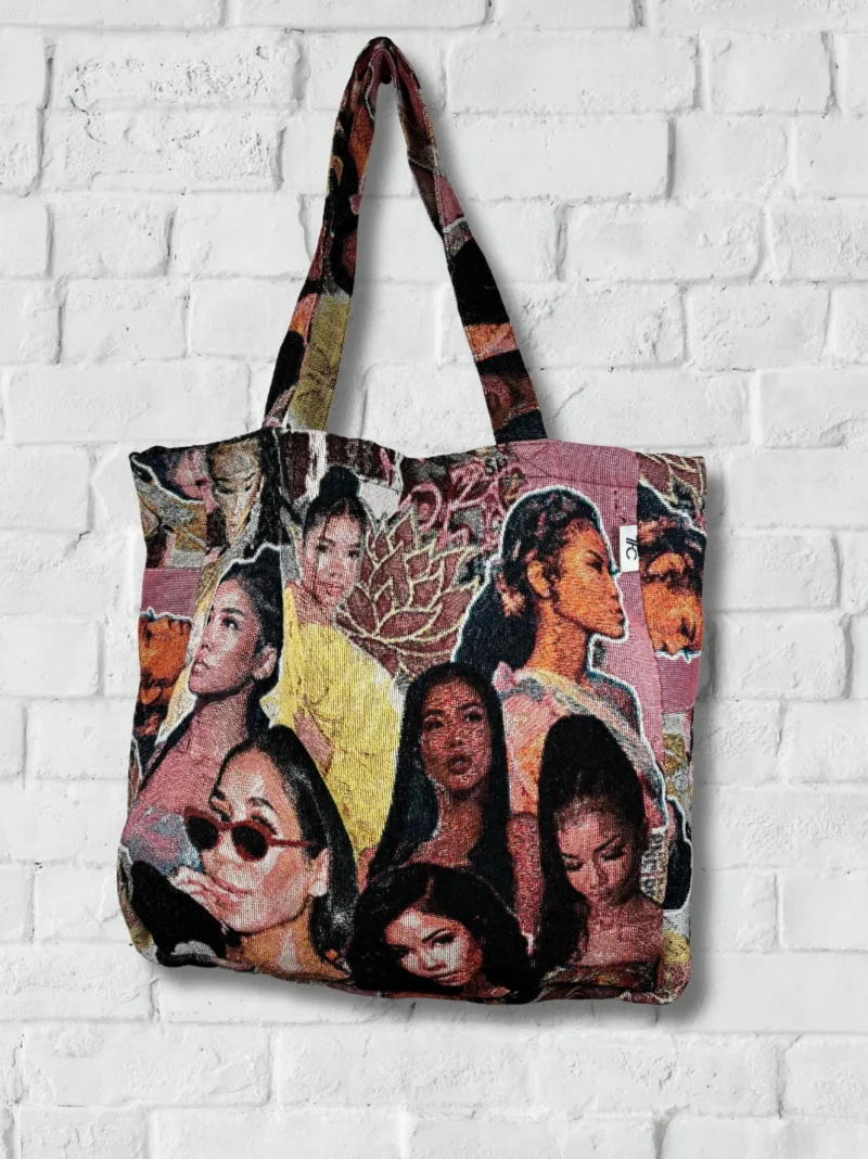 Jhene Aiko Tapestry Tote Bag, Over the Shoulder Bag, Reusable Eco Everyday Carry, Music Celebrity