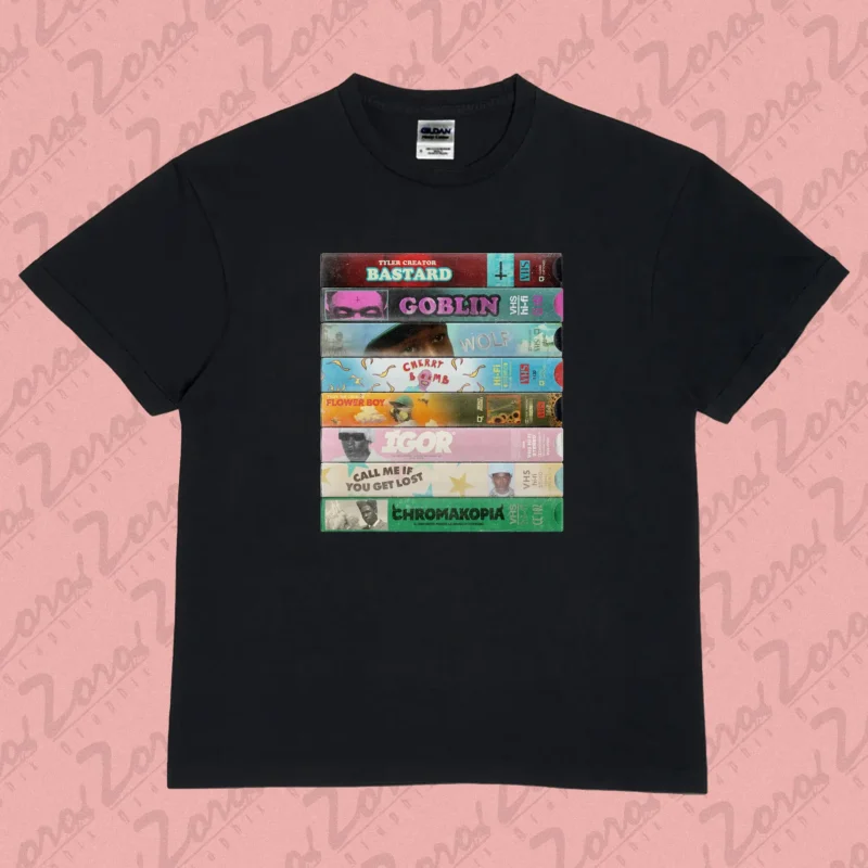 Tyler The Creator VHS Discography Tee, Rare Find, Bootleg Tee, Vintage Style Hip Hop Tee, Unique Design, Rap Tee, 90's Shirt, Chromakopia