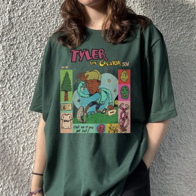 Tyler The Creator Graphic Tee, Y2k Vintage Tee, Call me if you get lost 90s inspired Music Graphic Tee