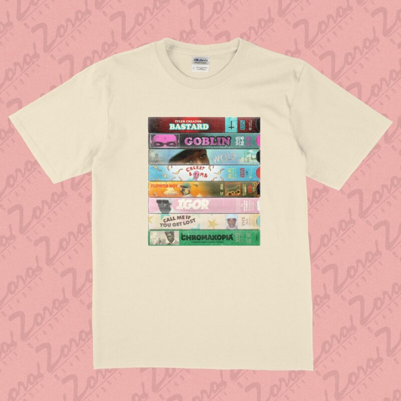 Tyler The Creator VHS Discography Tee, Rare Find, Bootleg Tee, Vintage Style Hip Hop Tee, Unique Design, Rap Tee, 90's Shirt, Chromakopia